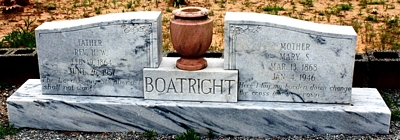 Hiram Woody and Mary Sarah Chance Boatright Gravestone