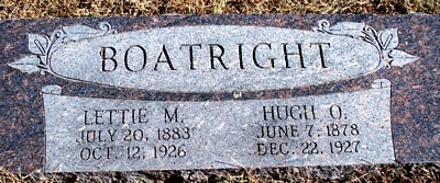 Hugh Oliphant and Lettie May Jarvis Boatright Gravestone