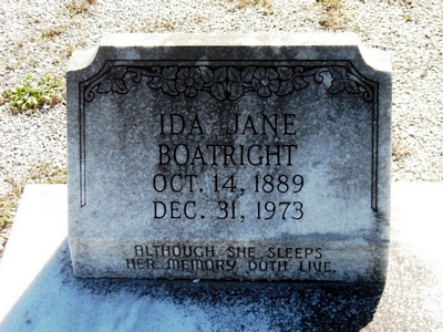 Ida Jane Carter Boatright Gravestone
