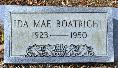 Ida Mae Rich Boatright Gravestone