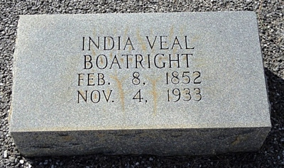 India A. Veal Boatright Gravestone