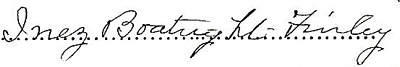 Inez Boatright Finley Signature: