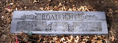 Ira James and Ura C. Boatright Gravestone