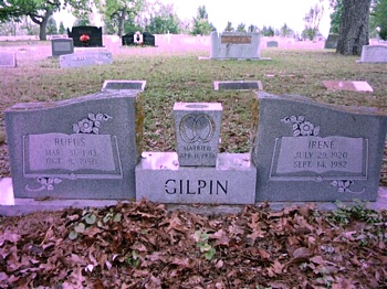 Rufas Gilpin and Irene Boatright Gravestone