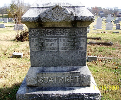 Isaac Washington and Martha Elizabeth Alexander Boatright Gravestone