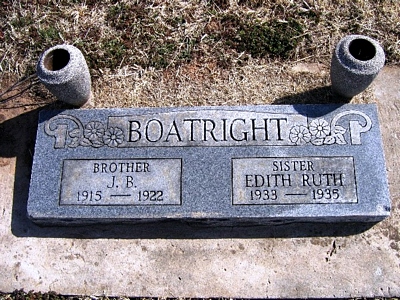 J. B. Boatright and Edith Ruth Boatright Gravestone