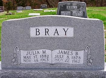 Julia Mae Boatwright and James B. Bray Gravestone