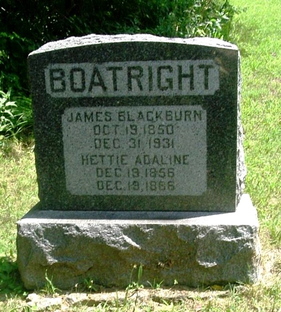 James Blackburn and Henrietta Adaline Christian Boatright Gravestone