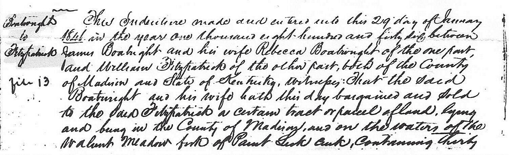 James Blackburn Boatwright Land Sale: