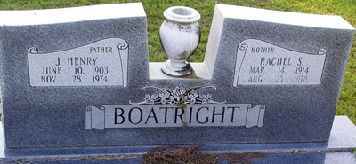 James Henry and Rachel Strickland Boatright Gravestone