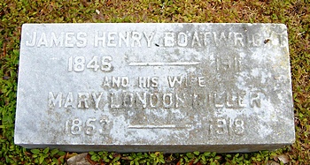 James Henry and Mary London Miller Boatwright Gravestone