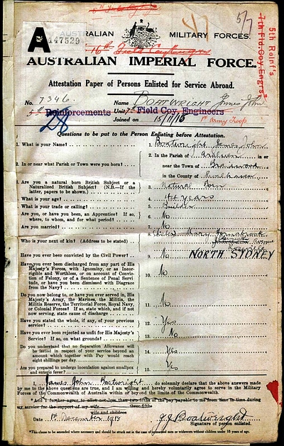 James John Boatwright WWI Draft Card