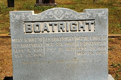 James Knox Polk Boatright and Mary Buren McCracken and Martha Ann Page Gravestone