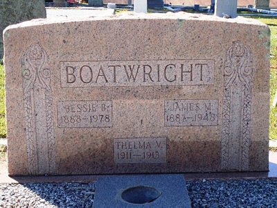 James M. and Bessie B. Boatwright Gravestone