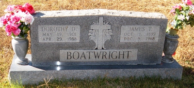 James Thomas and Dortha Delorus Hassell Boatwright Gravestone: