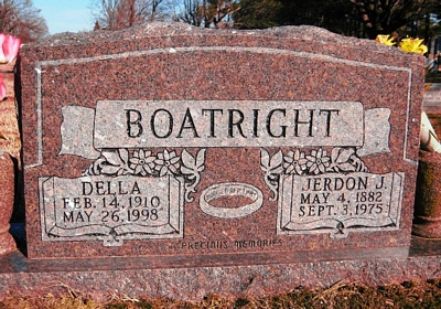 Jerdan Jones and Della Byrd Boatright Gravestone