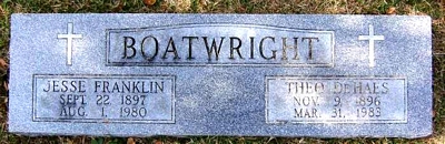 Jesse Franklin and Theo Dehaes Boatwright Marker