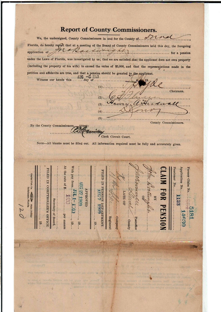 John B. Boatwright Civil War Pension Application