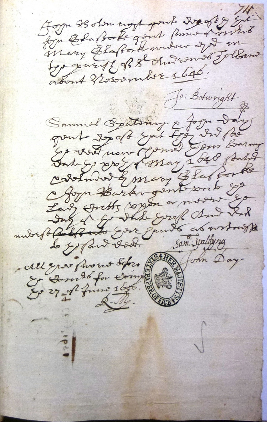 John Botwright Royalist Papers: