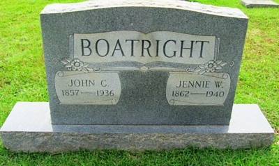 John Calhoun and Martha Jane Wilkerson Boatright Gravestone