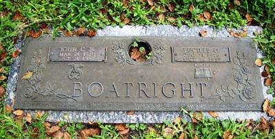 John Corbett and Lucille Evelyn Osteen Boatright Gravestone