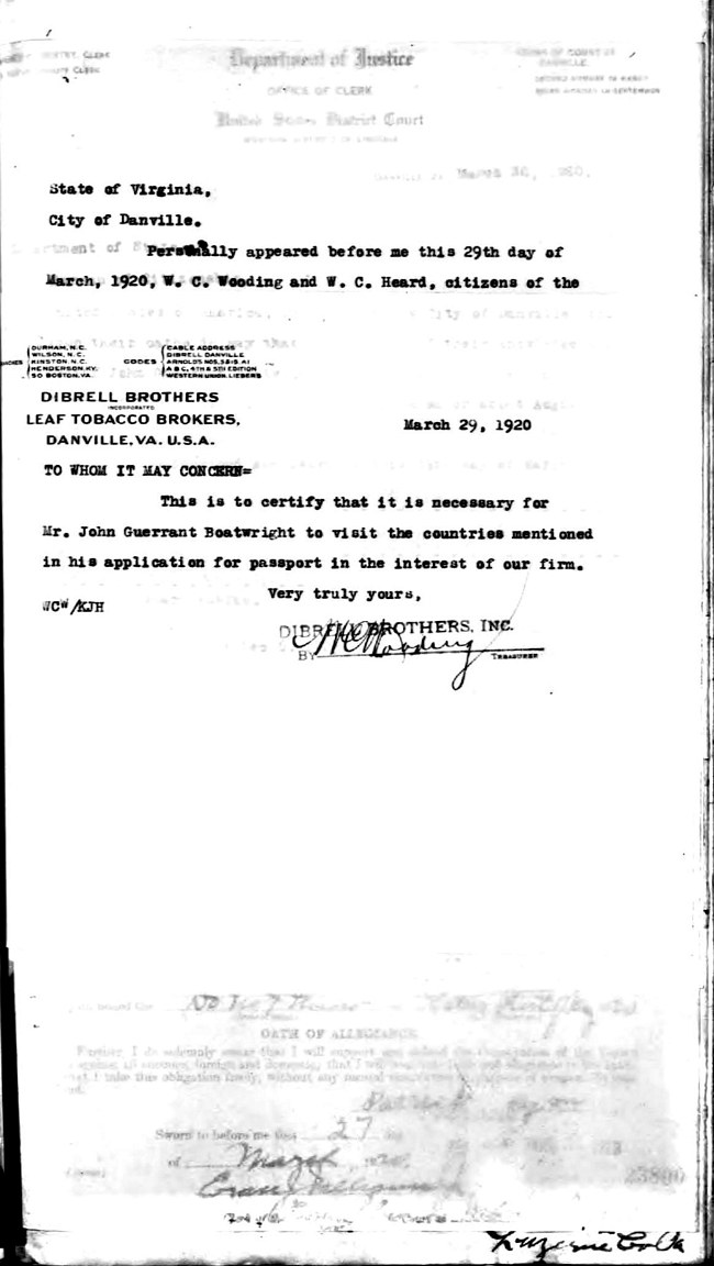 John Guerrant Boatwright Passport