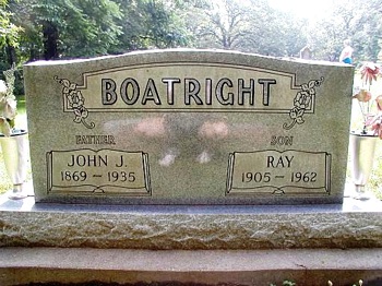 John J. Boatright and son Raymond Gravestone