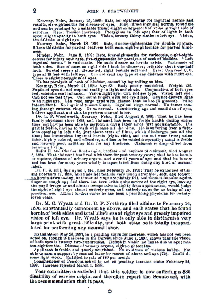 John J. Boatwright Pension Application: