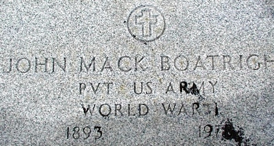 John Mack Boatright Gravestone