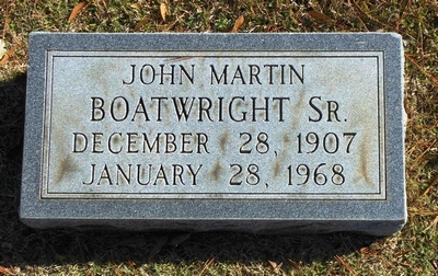 John Martin Boatwright Gravestone