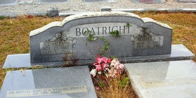 John Riley and Emma Rosella Smith Boatright Gravestone