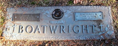 John Sibley and Rachel Baughan Boatwright Gravestone