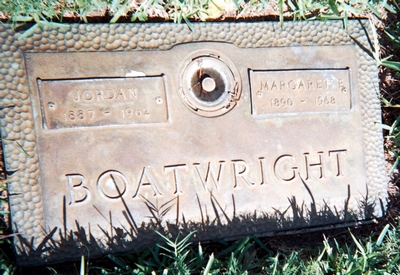 Jordan Samuel and Margarette Corena Carver Boatwright Gravestone