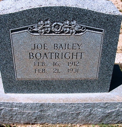 Joseph Bailey Boatright Gravestone