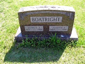 Joseph Edward and Eunice Jane Deming Boatright Gravestone