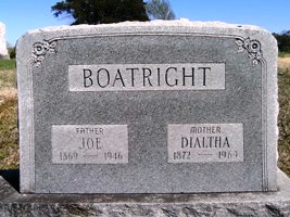 Joseph Lawson and Dialtha Guinn Boatright Gravestone: