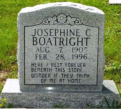 Josephine C. Boatright Gravestone