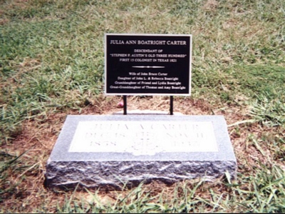 Julia Ann Boatright Carter Gravestone