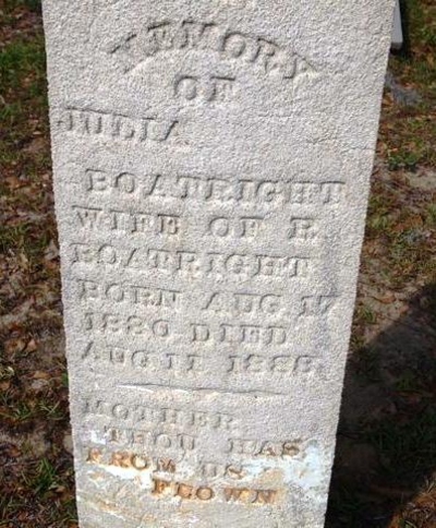 Julia Ann Sconyers Boatright Gravestone