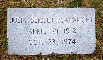 Julia Seigler Boatwright Marker