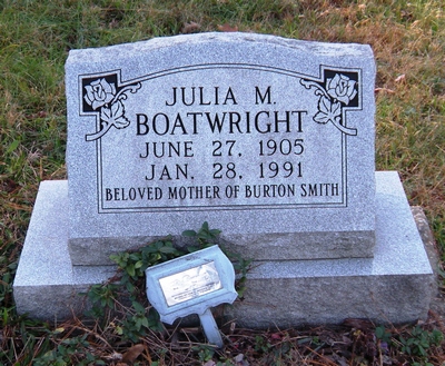 Julia M. Smith Boatwright Gravestone: