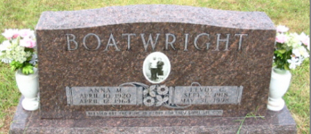 Levoy Chesley and Anna Mae Laurent Boatwright Gravestone