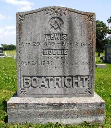 Lewis Boatright and Mary L. Reed Gravestone
