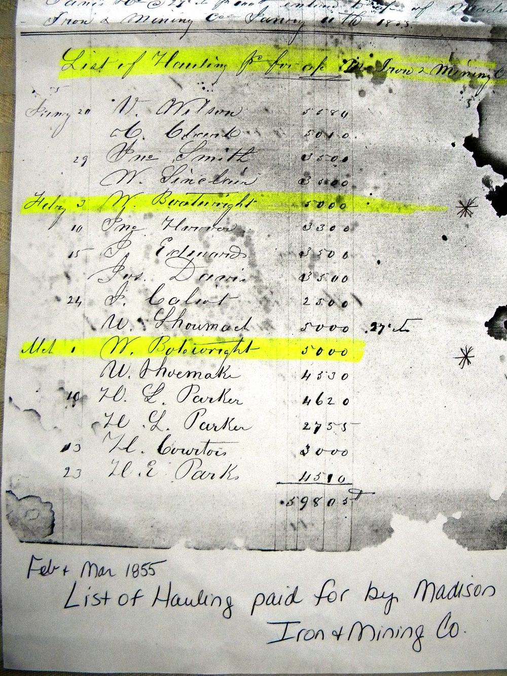 William Boatwright Little Rock Landing Missouri Records: