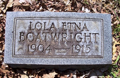 Lola Etna Boatwright Gravestone