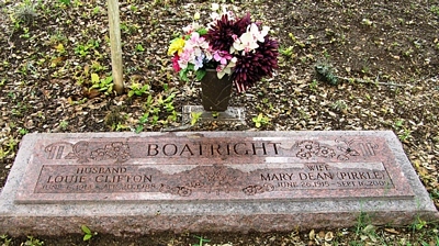 Louie Clifton and Mary Dean Pirkle Boatright Gravestone