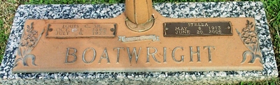 Louis Charles and Stella Flisowski Boatwright Gravestone