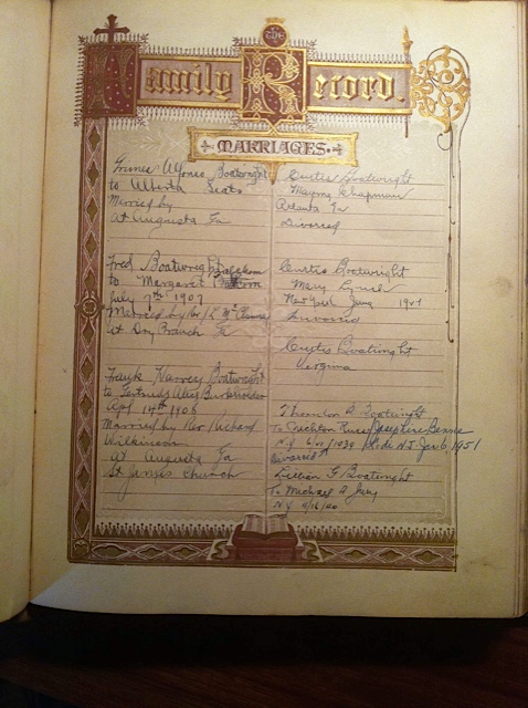 Mack F. Boatwright Bible Pages: