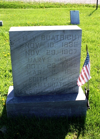 Madison Valentine and Mary Elizabeth Auten Boatright Gravestone