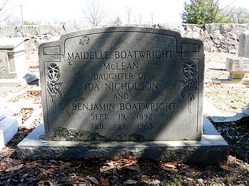 Maidelle Burrows Boatwright McLean Gravestone